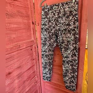 RBX Women's Floral Leggings - Black, lavender and White